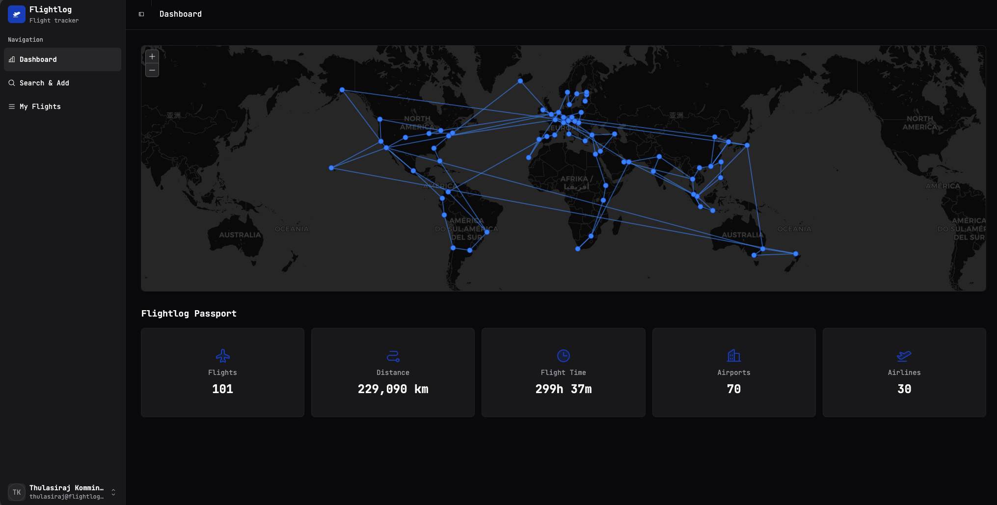 Flightlog dashboard